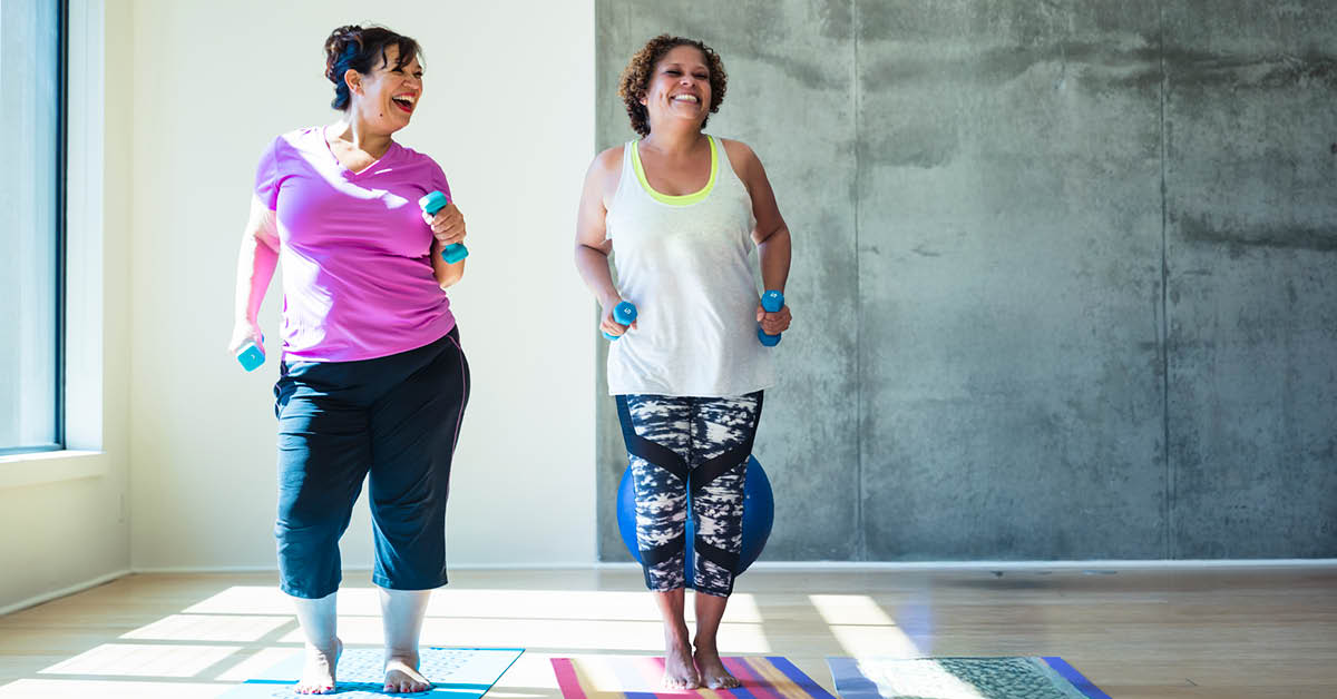 two women working out